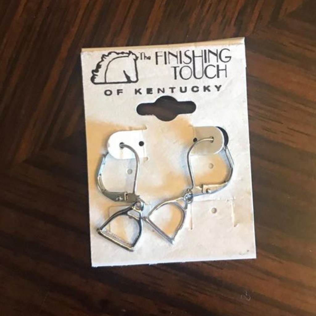 Finishing Touch Of Kentucky Stirup Equestrian Pierced Earrings